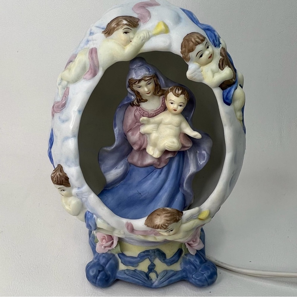AVON INSPIRATIONAL Light MADONNA AND‎ CHILD Ceramic Figurine - Picture 7 of 16